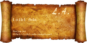 Loibl Ada névjegykártya